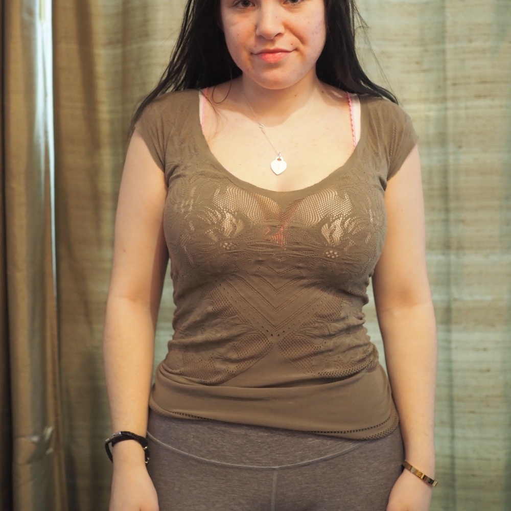 Olive Lace Pattern Tee